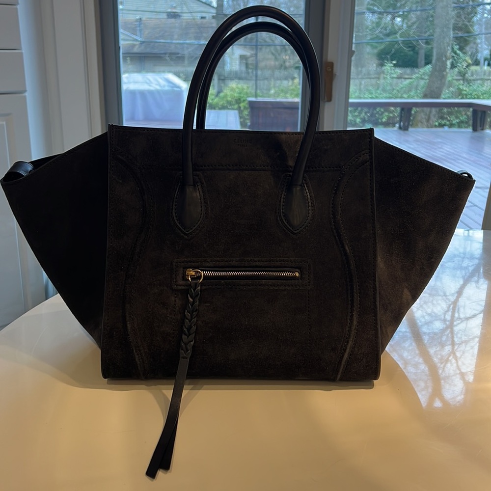 Celine Phoebe Philo Suede Leather Phantom Luggage in Slate